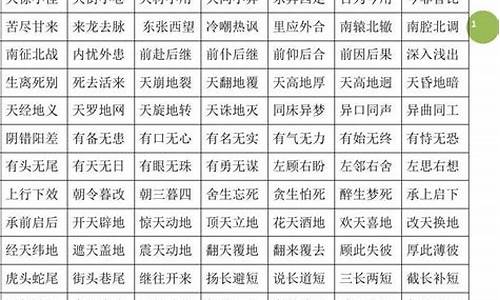 反义词的成语四字成语_反义词的成语四字成语ABAC